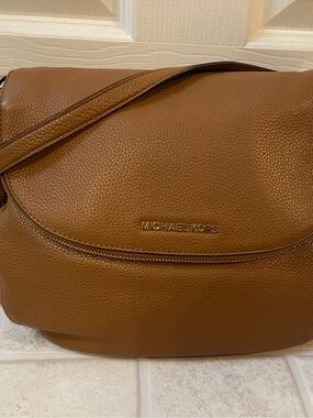 Michael Kors Tan Pebbled Leather Messenger Bag